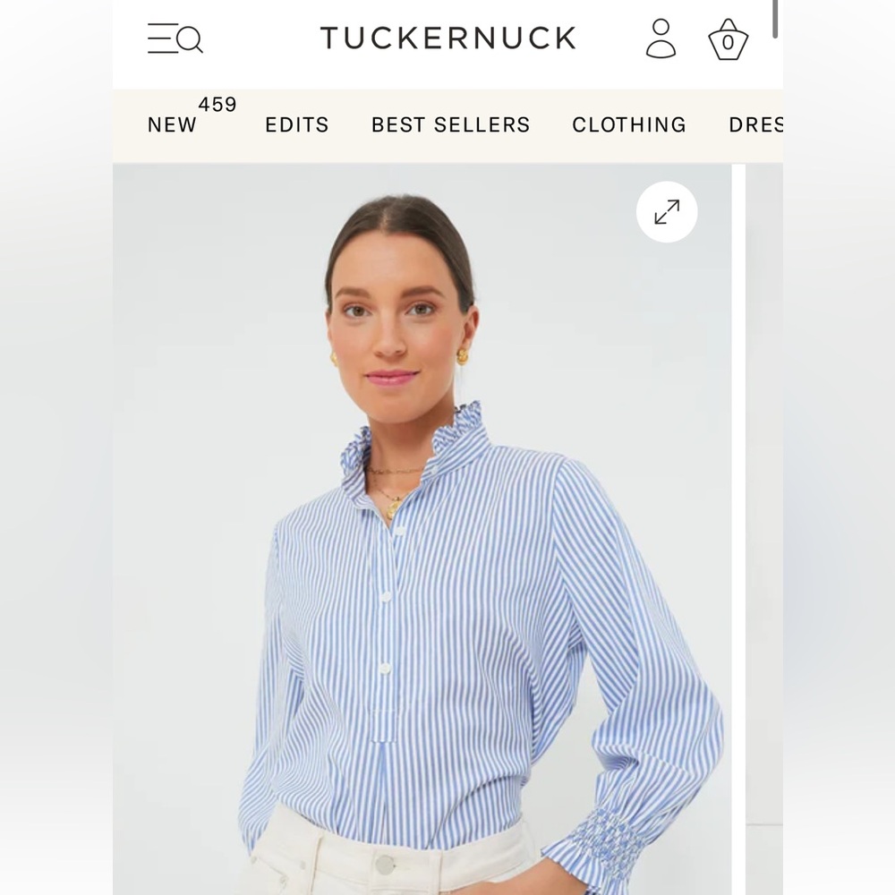 Tuckernuck Blue and White Striped Button Down Shirt